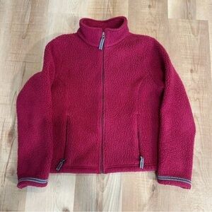 L.L. Bean Magenta Pink Sherpa Fleece Jacket